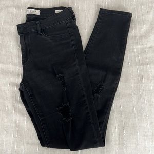 Pacsun Mid-rise Black Distressed Jeggings, size 25.